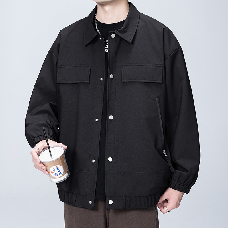 Jacket jacket men's spring and autumn 2024 new young and middle-aged casual short lapel workwear business top clothes men