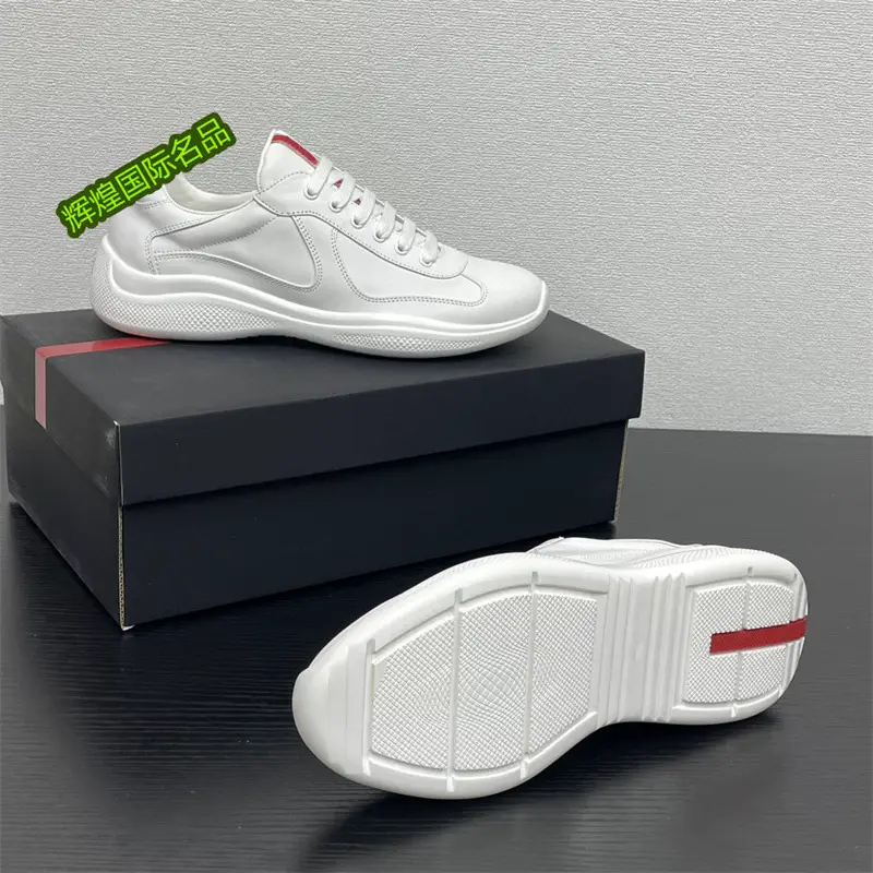 New Style Top Layer Cowhide Fashionable Simple Contrast Color Men's Platform Lace-up sneaker Lightweight Comfortable All-match Casual Shoes