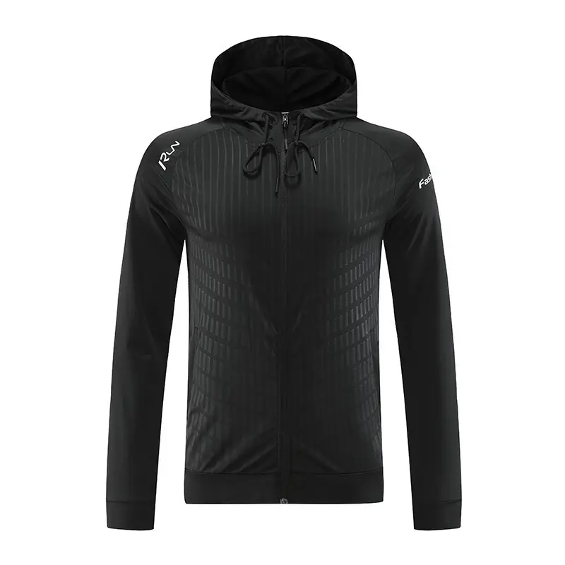 Bulk in stock Sports Elastic Quick-Dry Hooded Zipper Jacket Men's Autumn and Winter Outfit Casual Wear