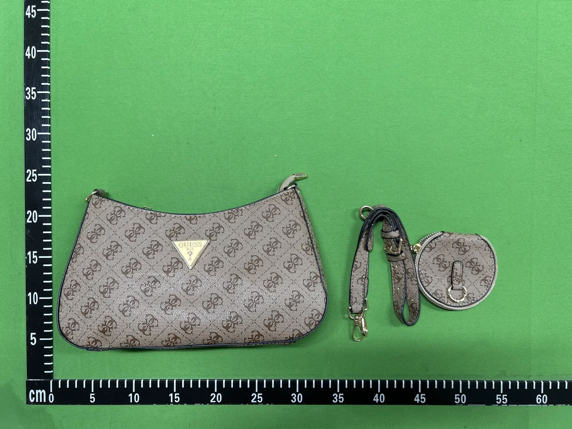 Guess Logo Print Shoulder Bag with Pouch