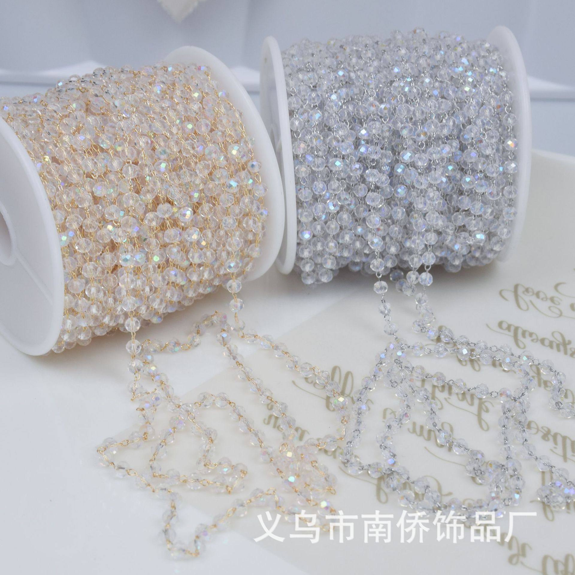 diy chain AB color crystal chain starchy copper chain Dunhuang antique hairpin tassels chain handmade jewelry accessories