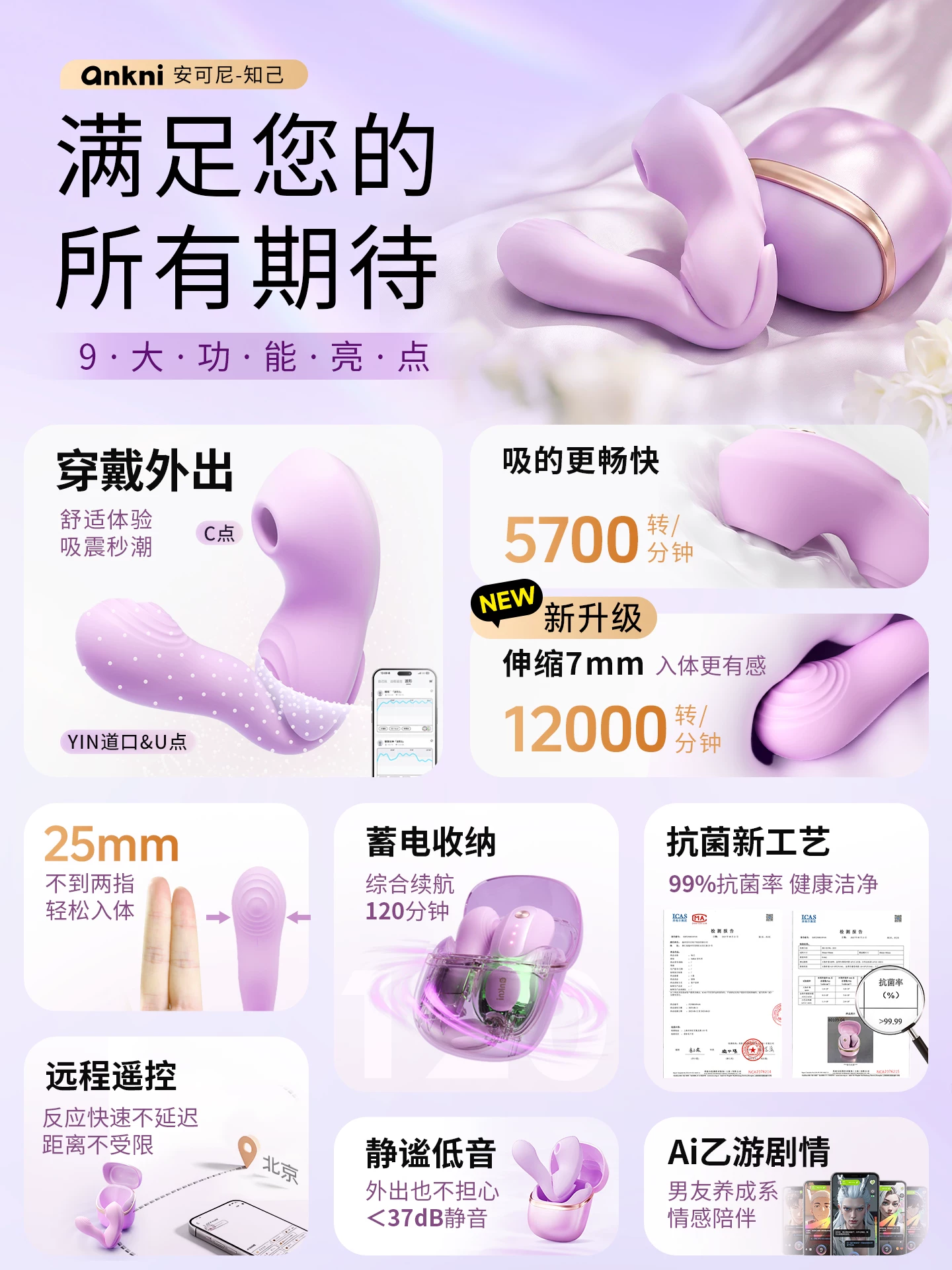 Ankoni Vibrating Egg Wearable Remote Control Masturbation Device Orgasm Female Toy Adult Novelty Product Magic Device