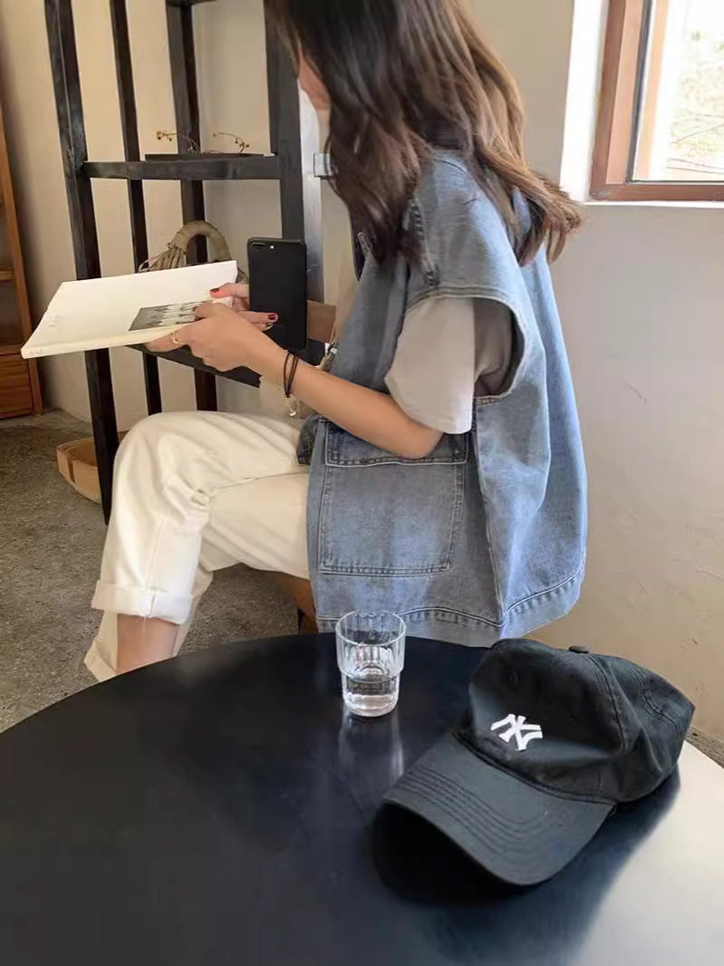 Denim Vest for Women 2026 Autumn and Winter Loose Fit Summer Thin Outerwear Vest Jacket Trendy