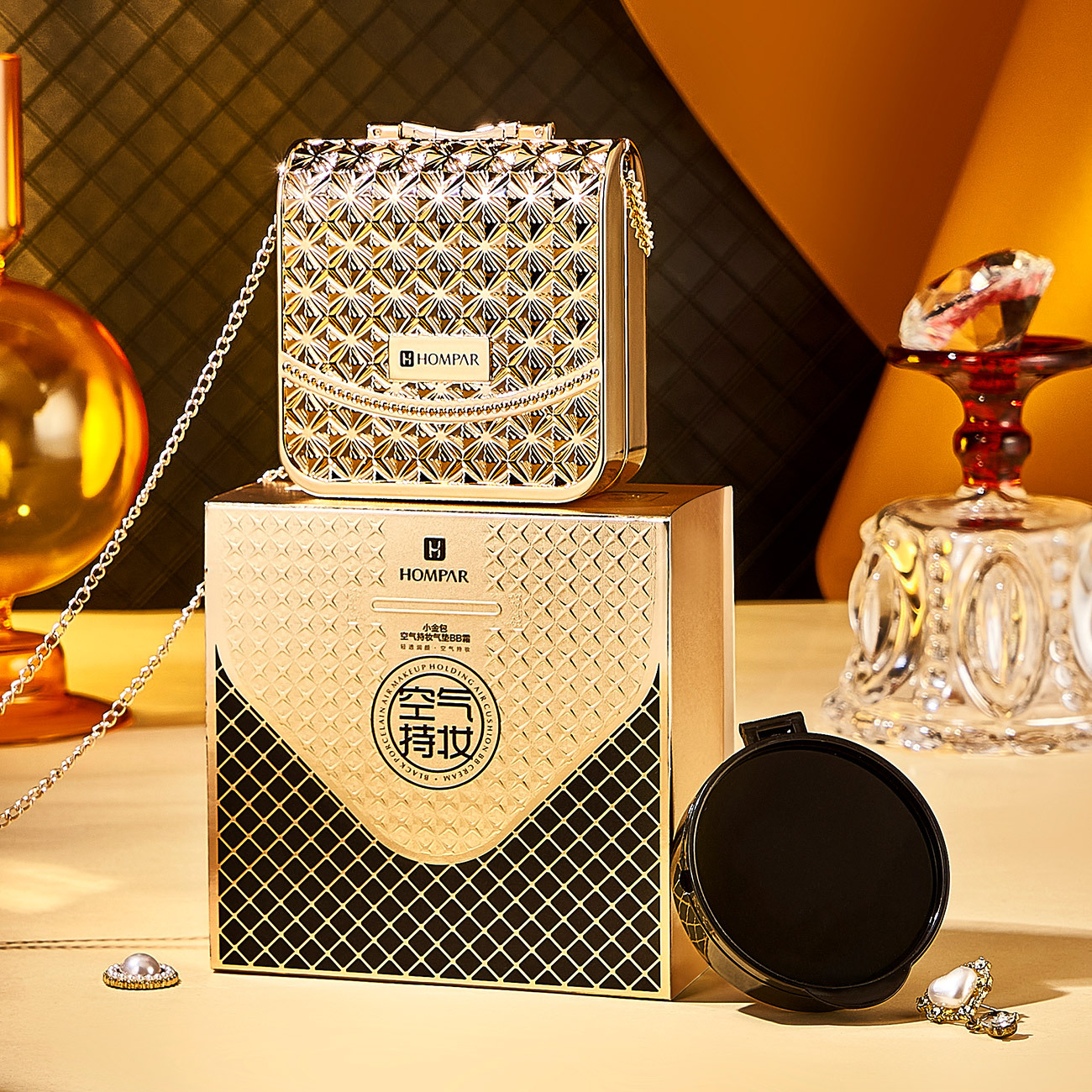 Han Beier small gold bag air holding makeup air cushion BB cream light and delicate concealer with replacement core air cushion cream wholesale