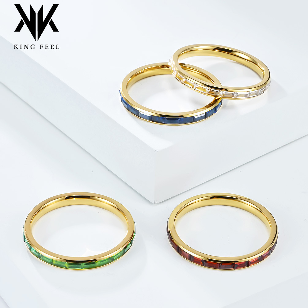 Minimalist 2mm Titanium Steel Full Diamond Ring for Women, European and American Street Style, Niche High-End Jewelry Wholesale