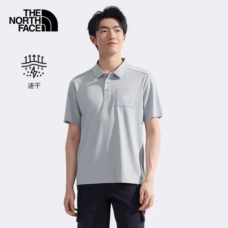 Thenorthface Quick-Drying T-shirt Men's 2025 Spring/Summer New Arrival Outdoor Casual Moisture-Absorbing Breathable Polo Shirt 8ey4