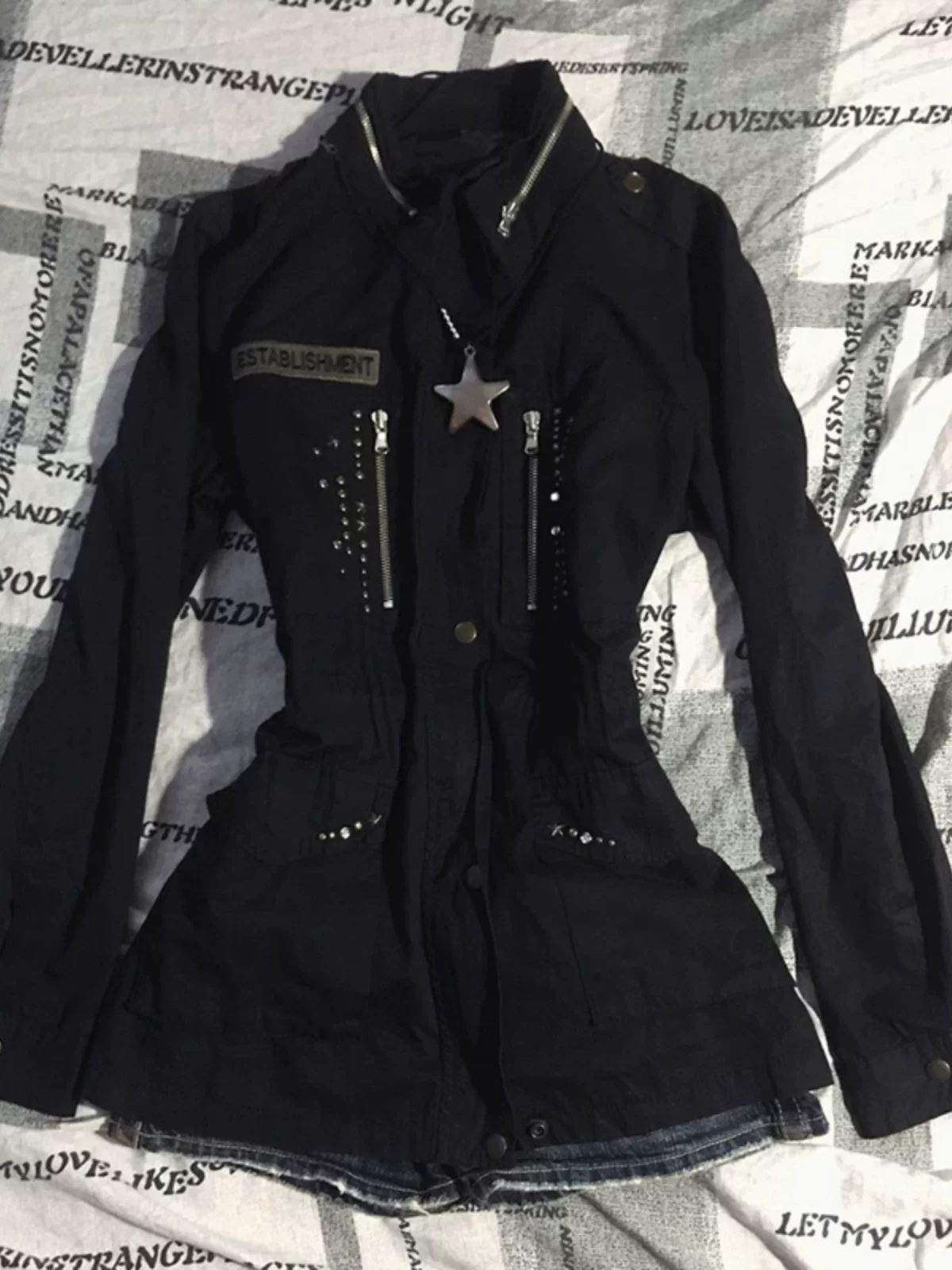 Baoye Girl Original Black Workwear Jacket for Women, Early Spring Style, American Retro Design, Niche Slimming Top