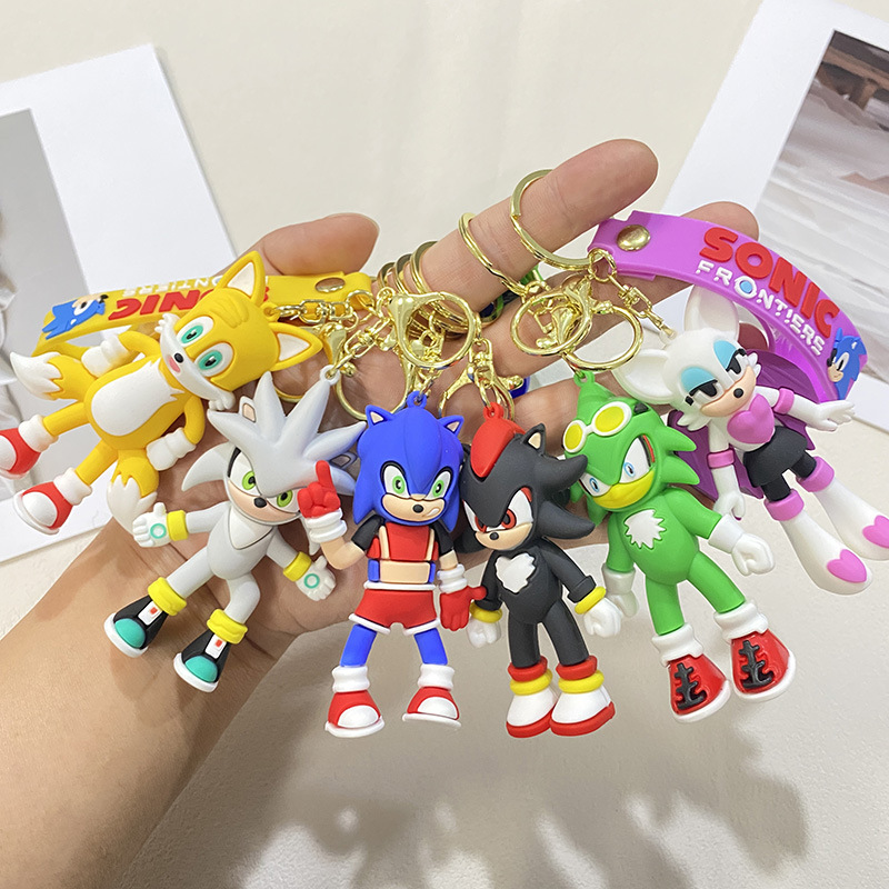 Cross-Border Cartoon Animation Sonic Keychain Pendant Super Sonic Mouse Doll Pendant Car Bag Accessories Small Gifts