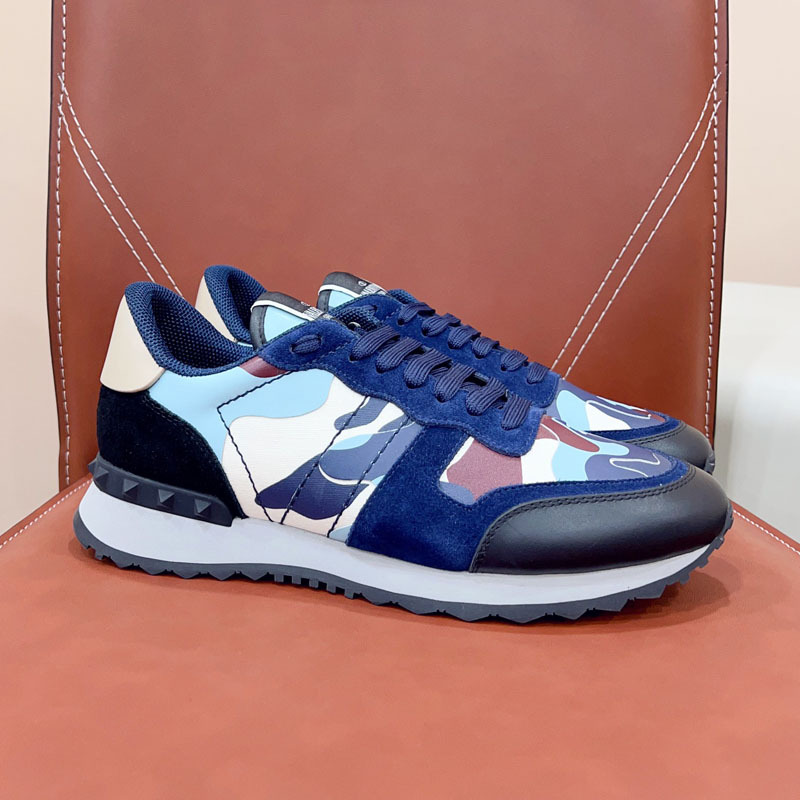 European Station Cross-border VT Camouflage sneaker Men's High Version Rivet Thick Bottom Genuine Leather Fashionable Casual Lace-up Color-block Trendy Shoes