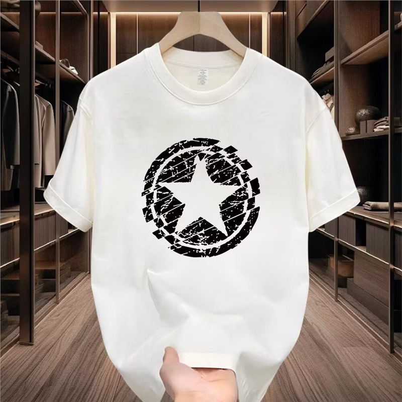 Street Style Design T-Shirts for Men and Women, Short-Sleeved Summer New Loose High Street Fashion Brand Half-Sleeved Tops for Couples