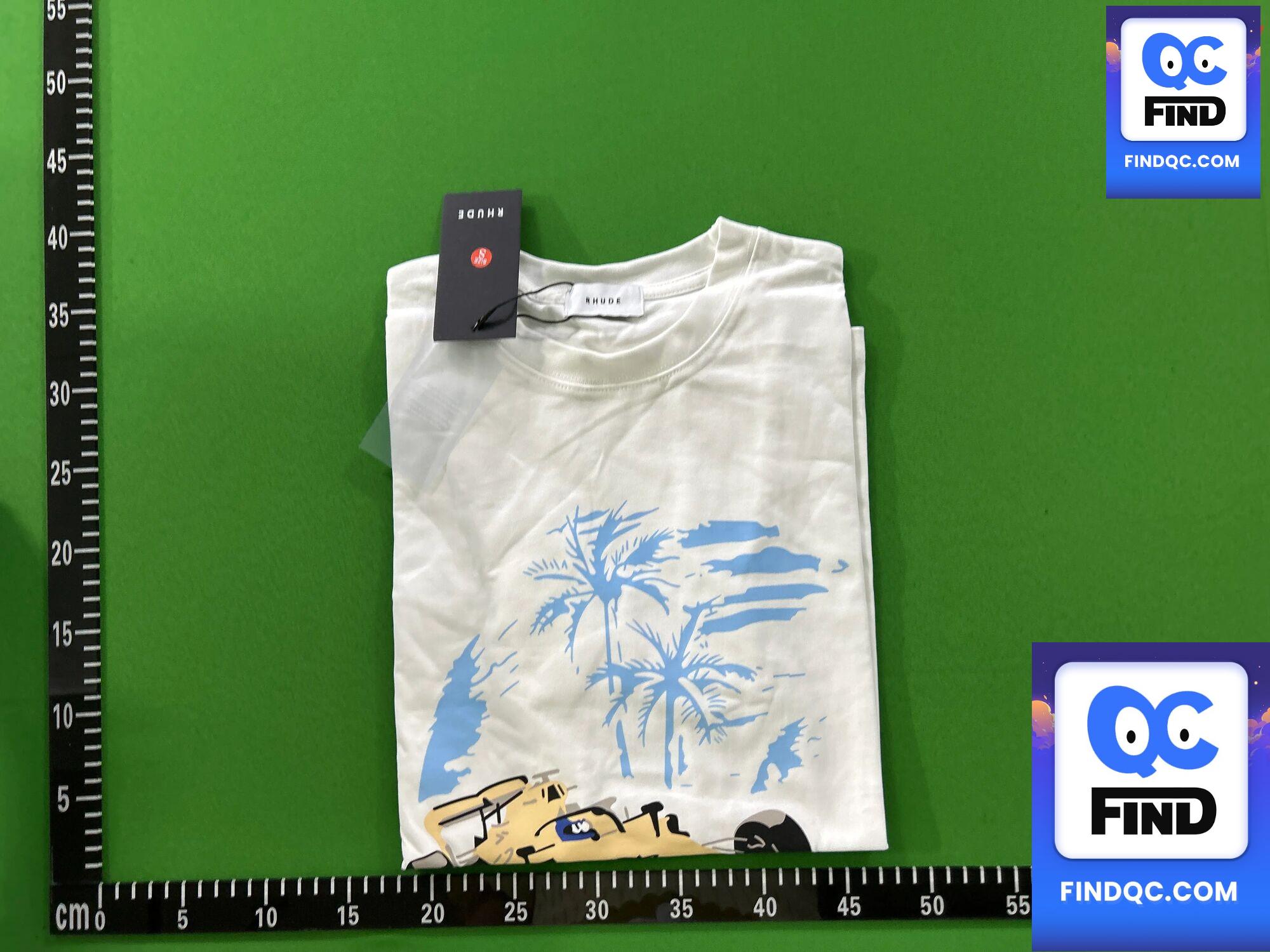RHUDE White Palm Tree Graphic T-Shirt QC
