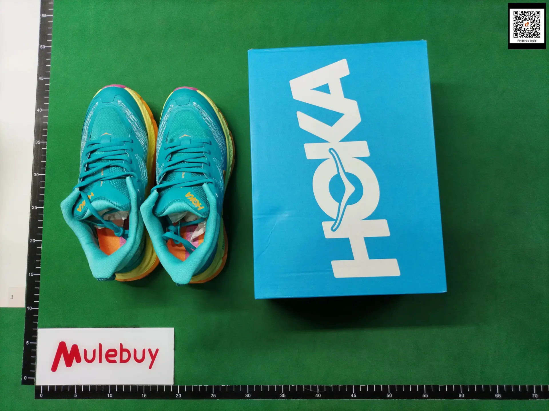 Hoka Teal Yellow Orange Pink Running Shoes