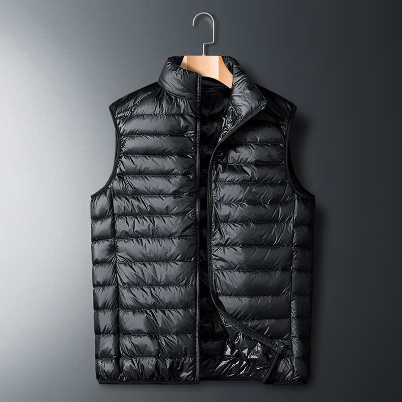Cross-Border Autumn and Winter Men's White Duck down Lightweight down Jacket Vest Casual Vest Couple's Cold-Proof Vest