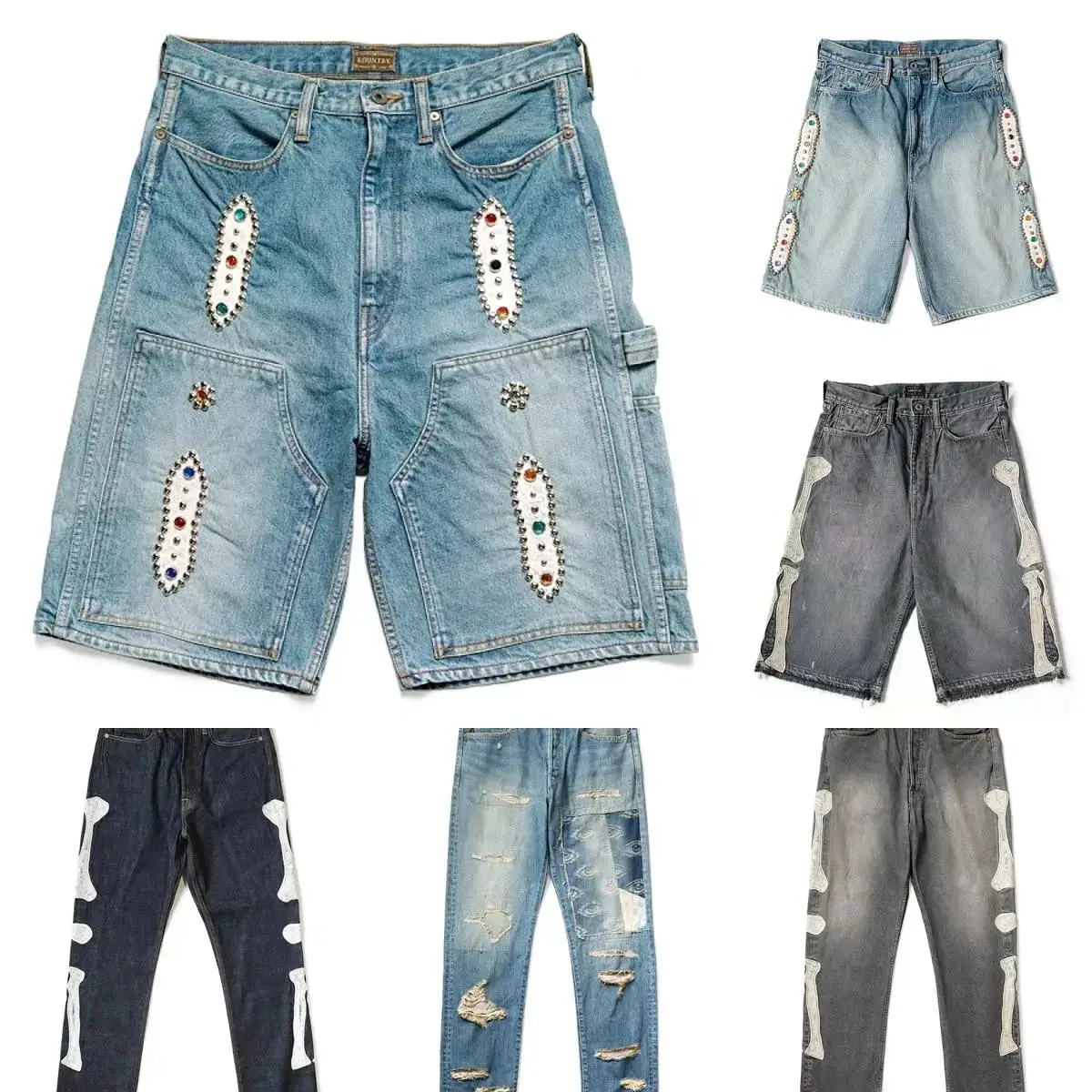 高质量镶嵌宝石做旧洗水牛仔裤 pls add whatsapp:+14482012280 if u need size guid