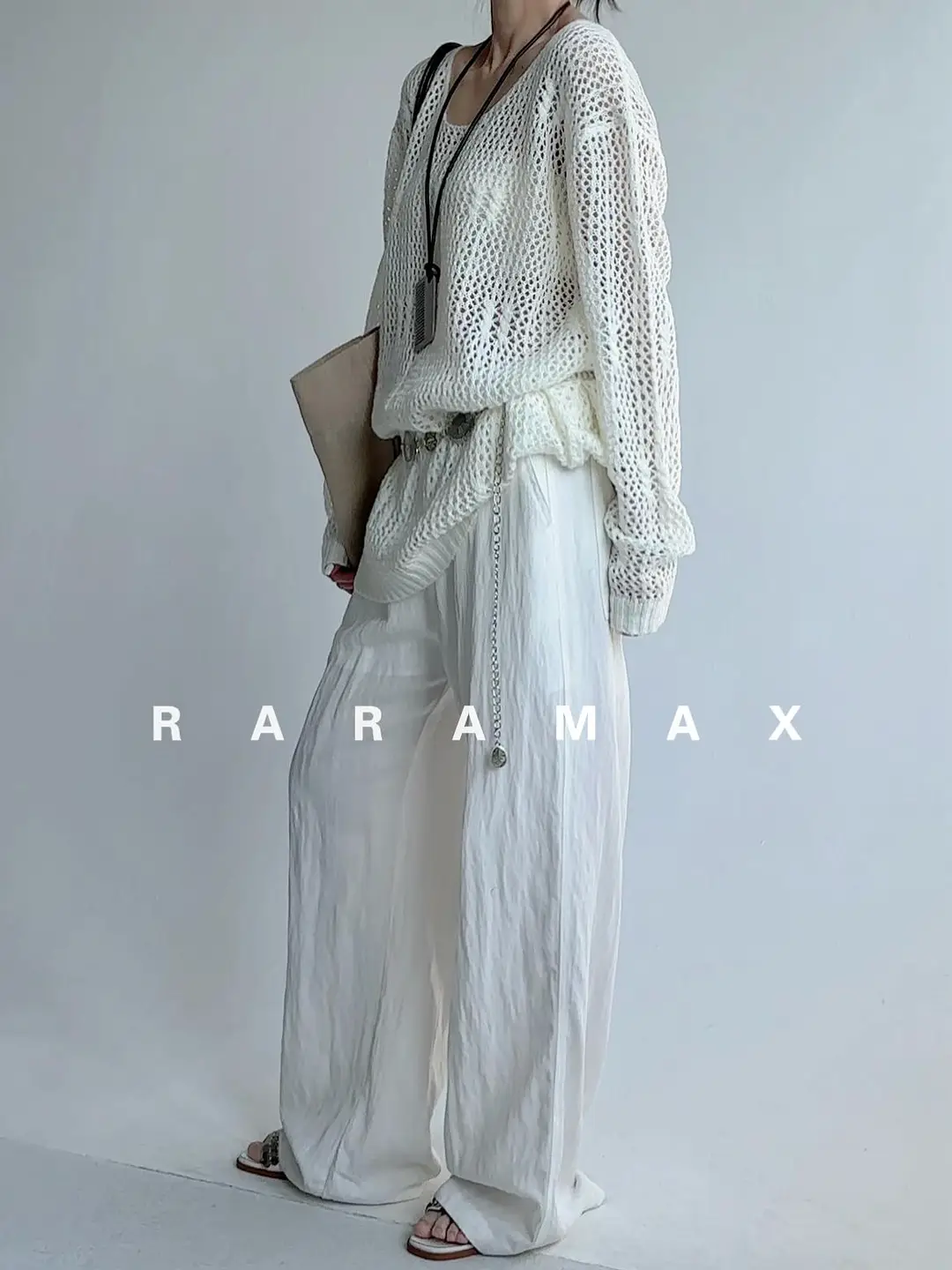 Raramax Retro Relaxed Cozyfit Fashionable Old Money Resort Style Wool Blend Crochet Cover-Up Knitwear