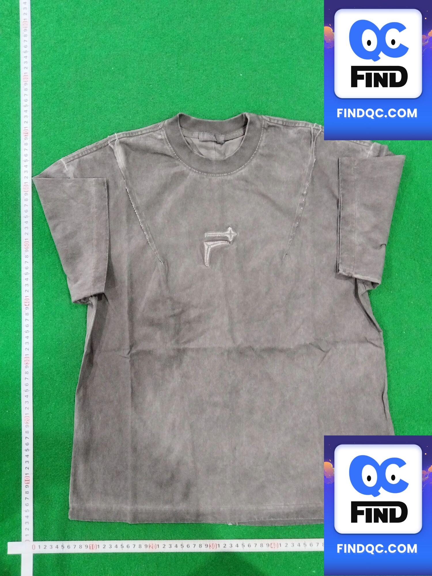 ins American High Street Heavy Embroidery Logo Vintage Washed Distressed Personalized Patchwork Loose Hip-Hop Short-Sleeve T-Shirt Trendy QC