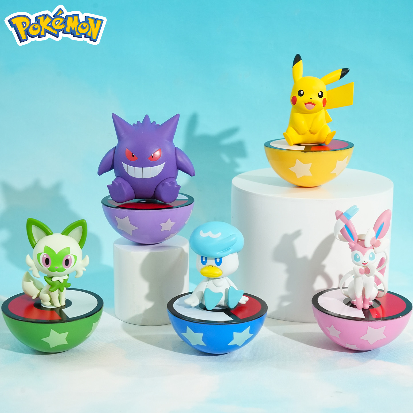 Pokémon Official Series Sitting Figures Pikachu Eevee Figurine Tumbler Ornament Toy Gift Home Decoration