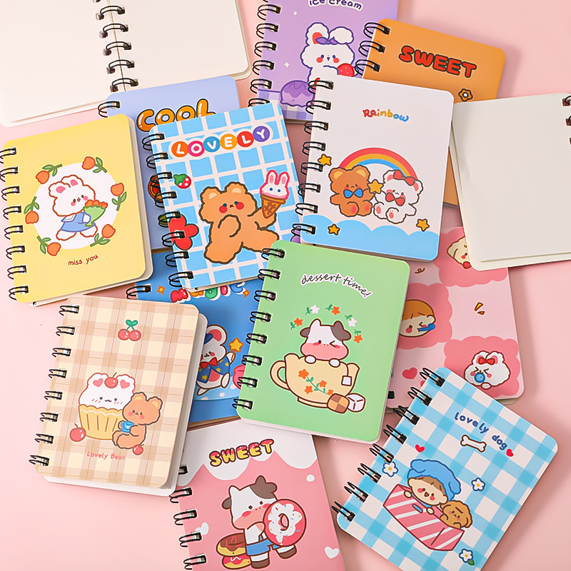 Cartoon Astronaut Coil Notebook Student Cute Flap Pocket Pants Notepad A7 Blank Word Note Small Notebook Wholesale
