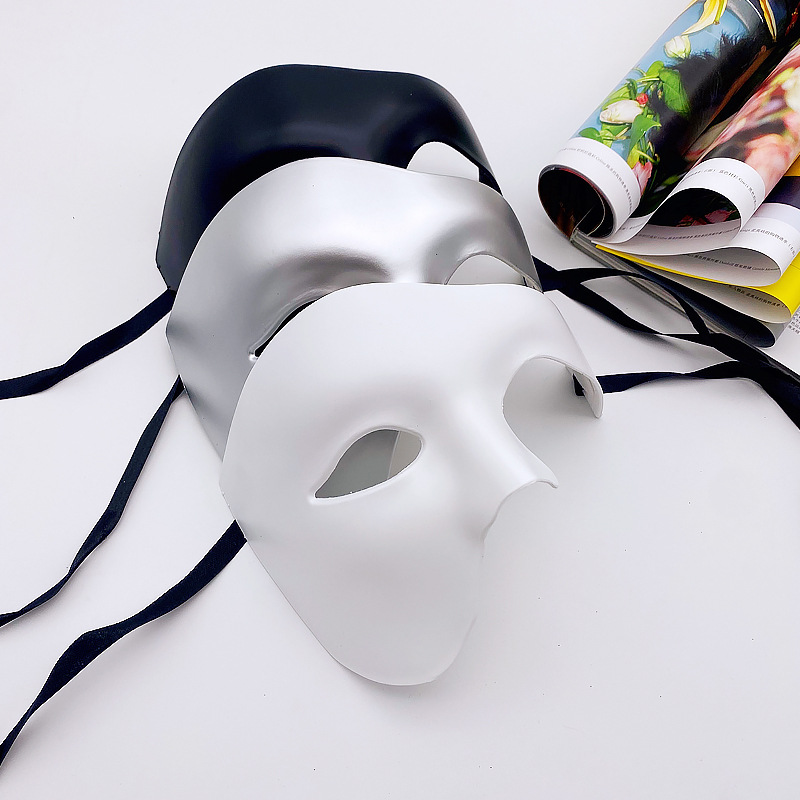 Halloween Dress Up Annual Meeting Masquerade Male Mask Half Face Adult Phantom of the Opera Retro Prince One-Eyed Mask