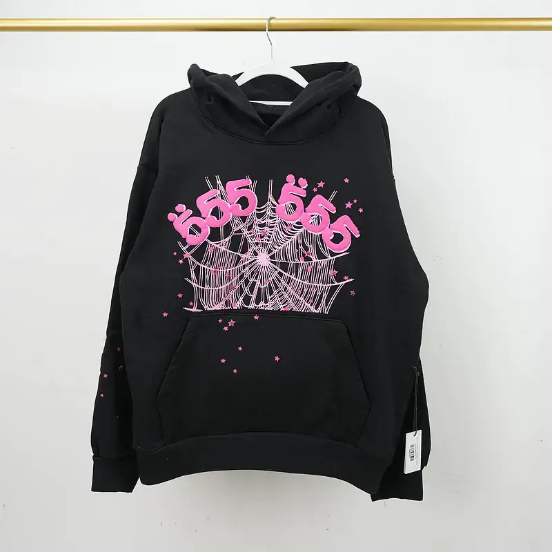 Black Foam 555 Printed Hooded Sweatshirt