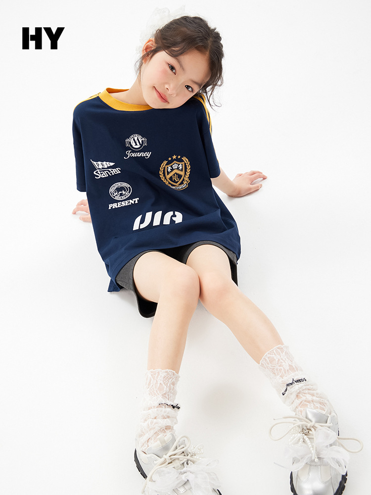 Children's Sports Short-sleeved T-shirt Girls Summer New Children's Wear Korean-style Thin Sunscreen Top Trendy