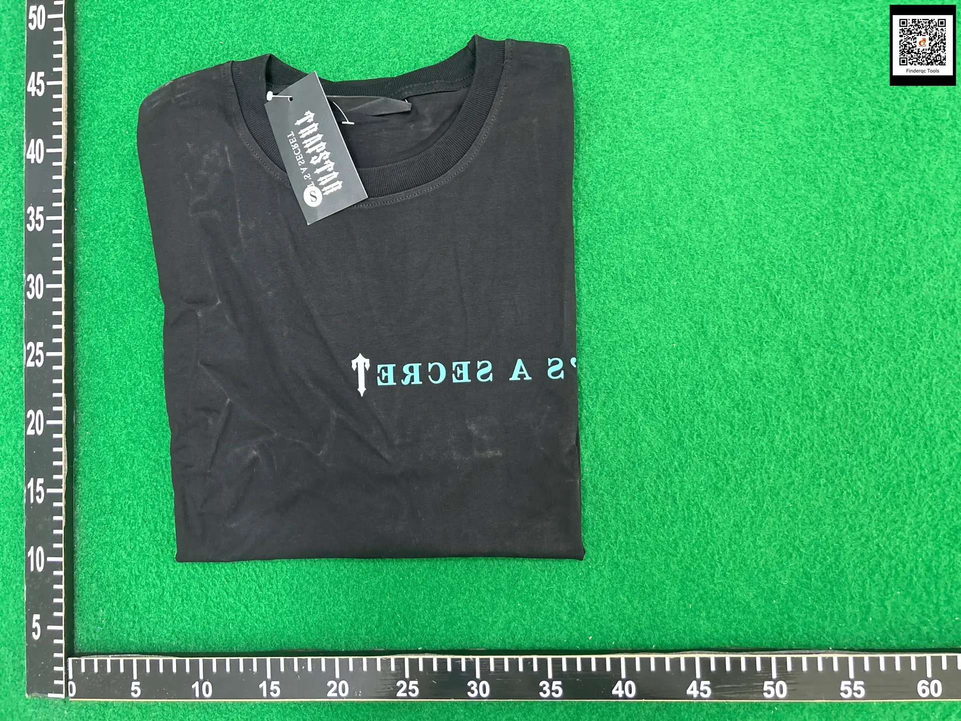 Tr Short-Sleeved Black with Big Green Slanted t on the Back and White t on the Chest