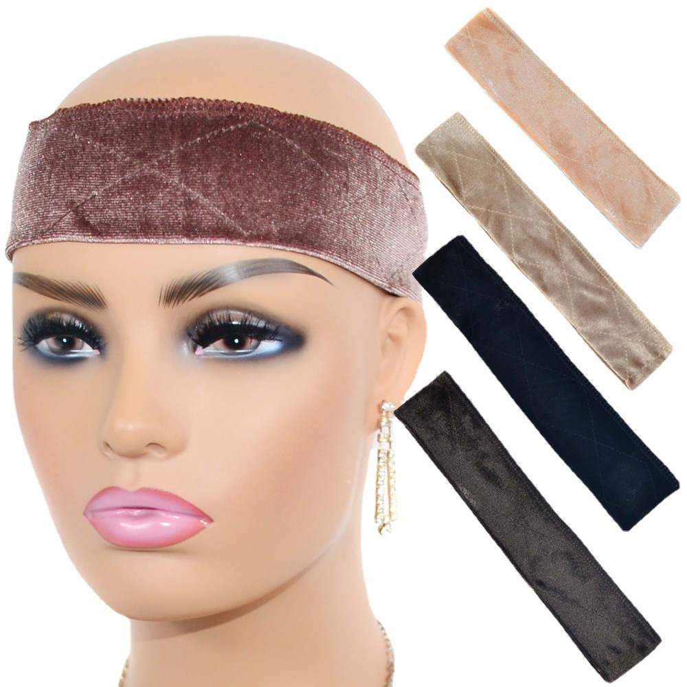 wig hair band golden velvet lace free wig hair band headgear fixed wig hair band no lace wig grip