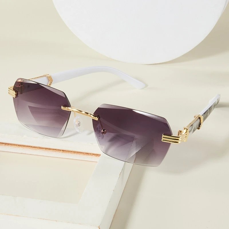 Border Sunglasses Square Frameless Cut Edge Sunshade