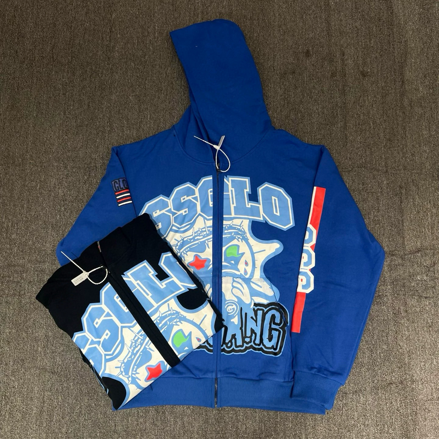 Glo Gang Boyz Worldwide hoodie Beverage Cartoon Men's and Women's Zipper Hoodie