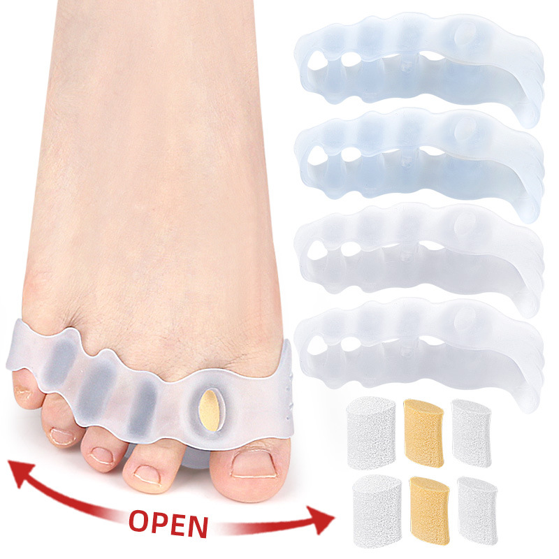 Five-Hole Toe Separator, Bunion Correction Brace, Big Toe Bone Overlap Separator, Adjustable Soft Toe Separator Pad