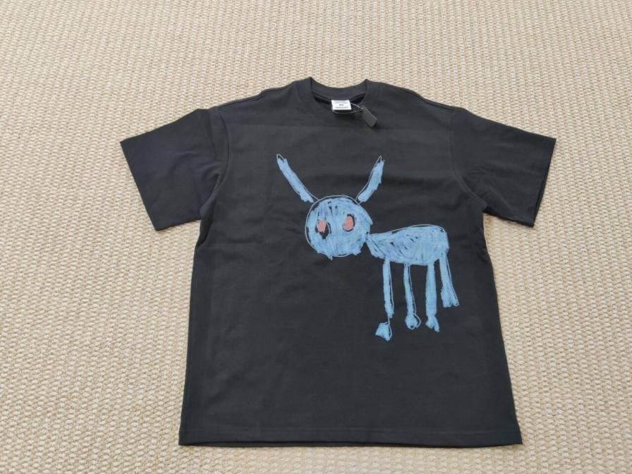 2025 Cross-border Summer Drake Duck American-style Retro Short-sleeved Pure Cotton Heavy-weight Men's T-shirt Direct Injection Printed Men QC