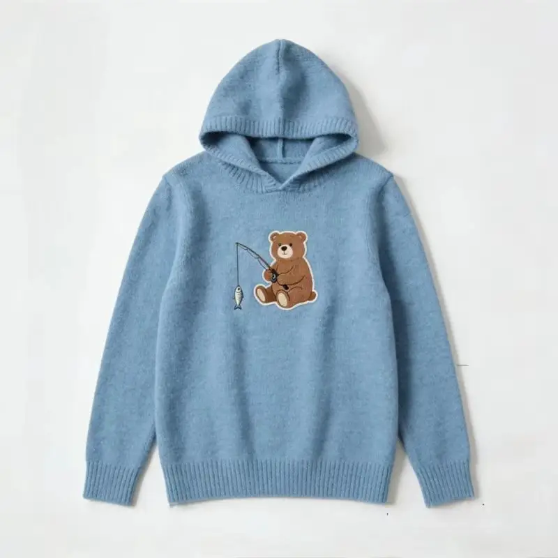 fishing bear sweater hoodie 808钓鱼小熊帽衫 P