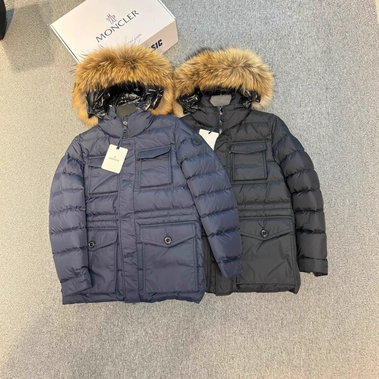 Mengjia 2025 Black Gold French Couple Style Mid-Length Women's down Jacket Couple Warm Men's down Jacket