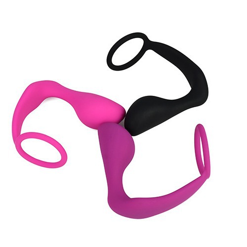 Men's prostate massager anal plug silicone G-spot masturbation stick sperm lock ring adult supplies cheap