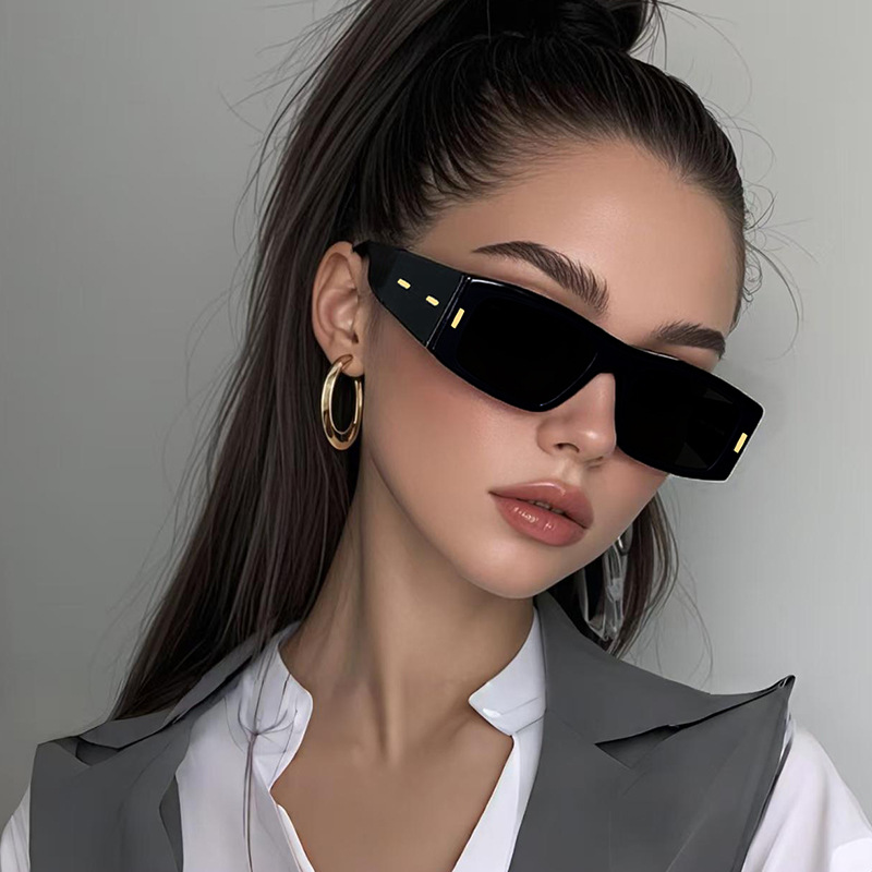 European and American Retro Rectangular Small Frame Sunglasses Women's High Sense Street Fashion Cross-border Fashion Glasses Men's Sunglasses