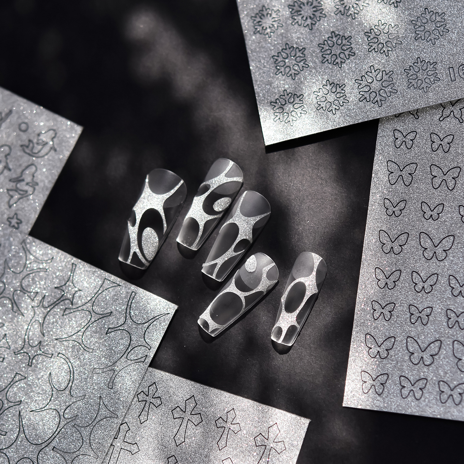 Tomoni Sequin Butterfly Nail Art Stickers Popular Nail Stickers Nail Art Cut Out Stickers Japanese Style Shiny Star French Style