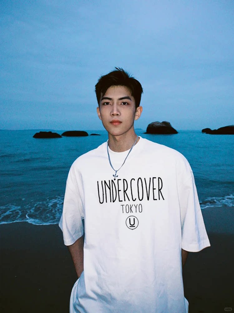[in Stock, Immediate Dispatch] Undercover Short-Sleeve Men's Heavyweight Pure Cotton 260g American-Style Loose New T-Shirt Foto QC de TAOBAO na Qualit.ly