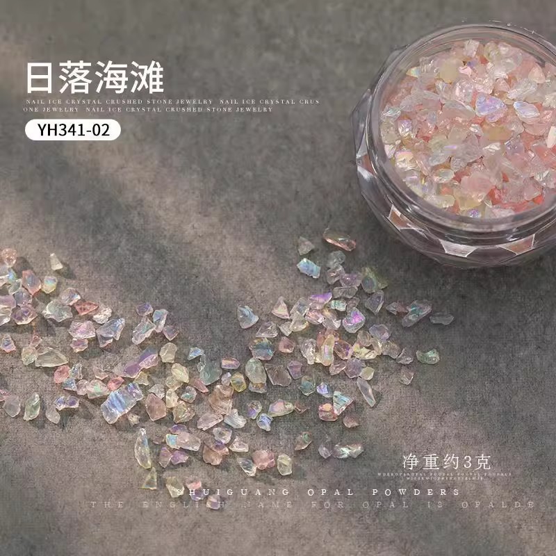 Light Luxury Sparkling Diamond Ice Crystal Crushed Stones Small Stones Nail Art Decorations Hot-Selling Colorful Irregular Crushed Mineral Materials
