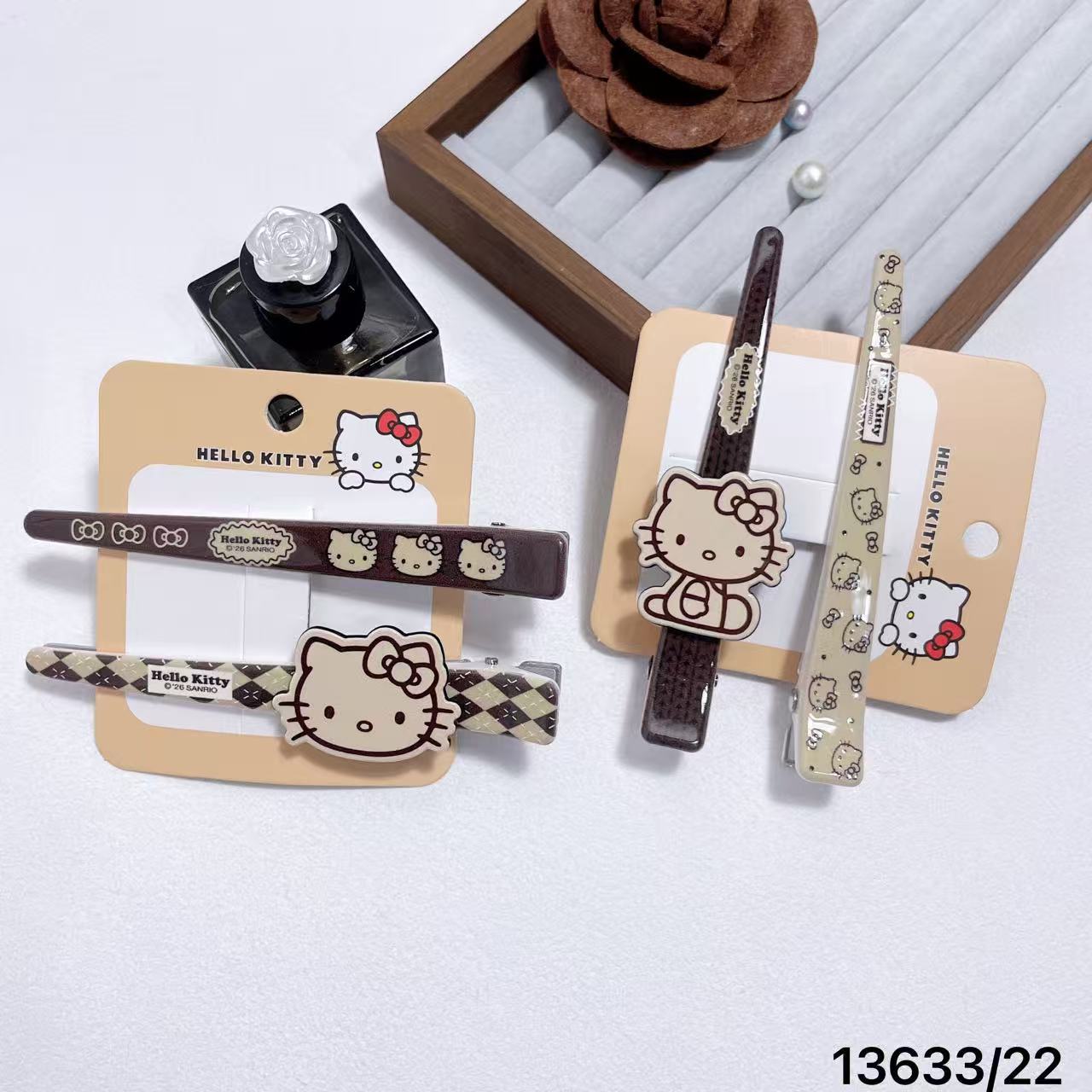 Officially Licensed Hello Kitty Mocha-Colored Hairpin, Sweet and Cute Cartoon Style 13633