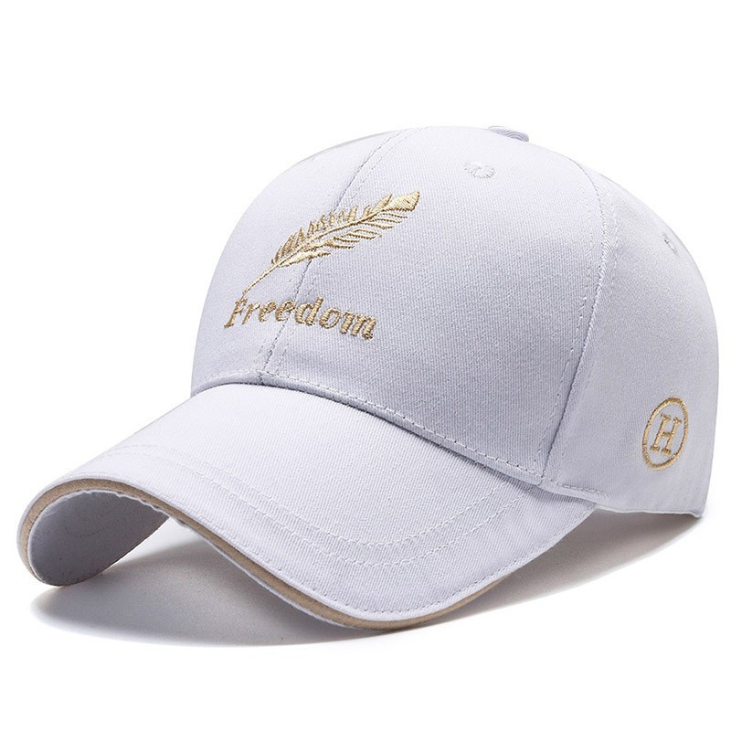 Men's Outdoor Casual Hats, Baseball Caps with Wheat Ear Lettering, Extended Brim, New Style Men's Peaked Caps, Wholesale from Manufacturer