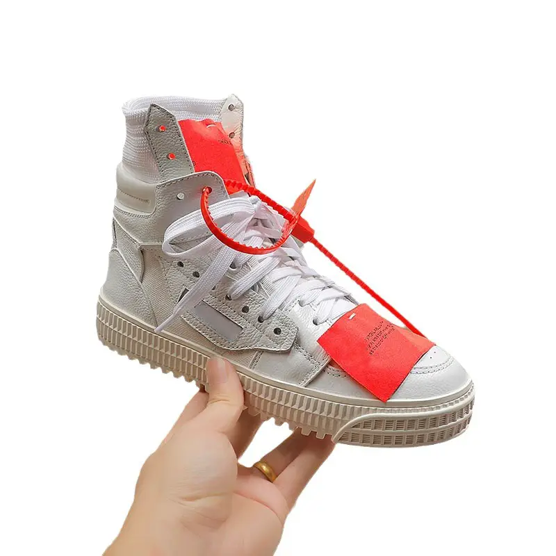 Foreign trade Europe and the United States OFF fashion brand casual board shoes for men and women sports youth hip hop white breathable high-top lovers shoes ow