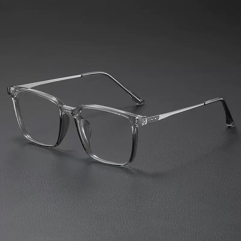 2025 New Stylish Black Fashion Trendy Square Frame Student Plain Korean Version Non-Prescription Glasses