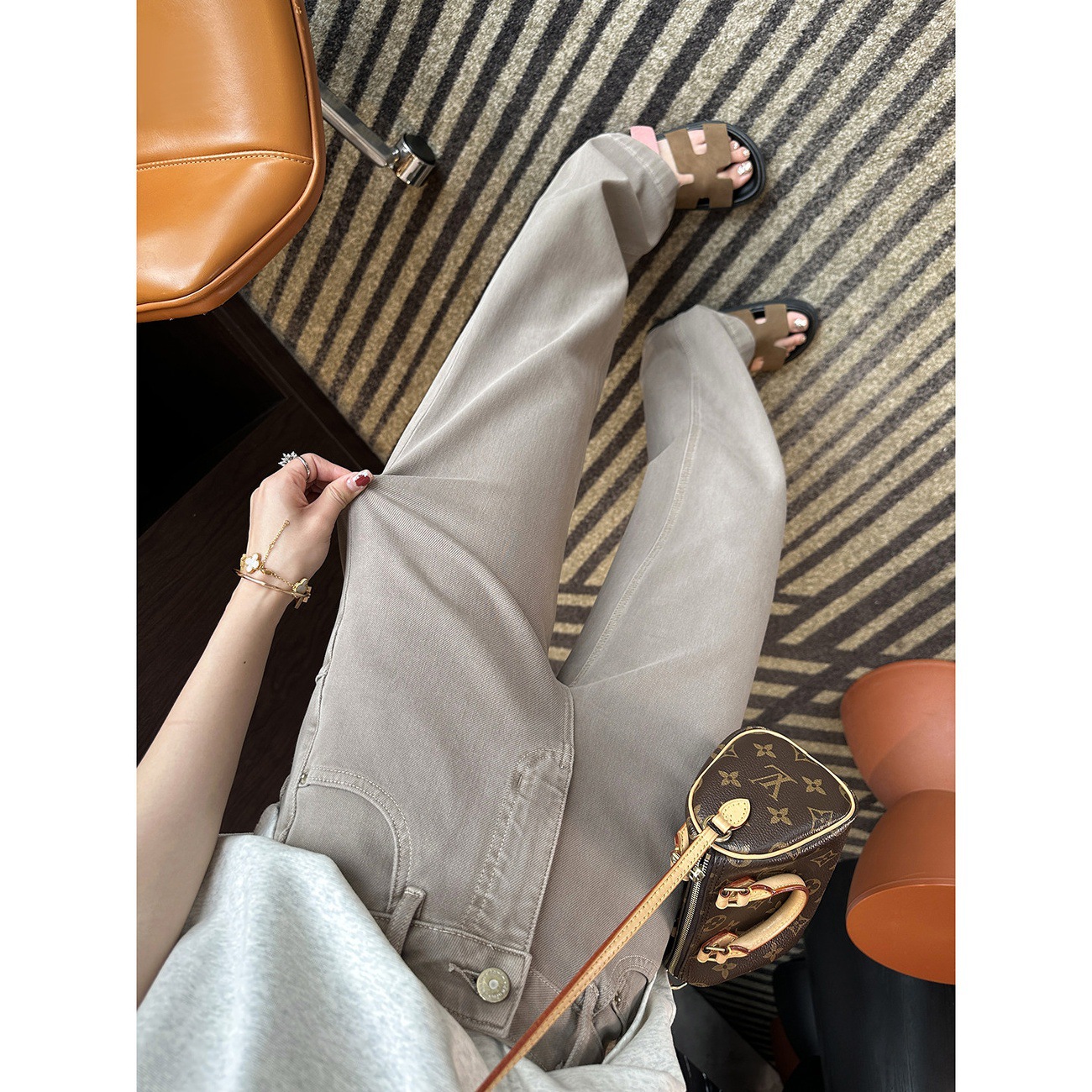 Latte Narrow Jeans!~ Twin Narrow Straight-Leg Jeans 2026 New Women's Thin Washed Distressed Loose Pants