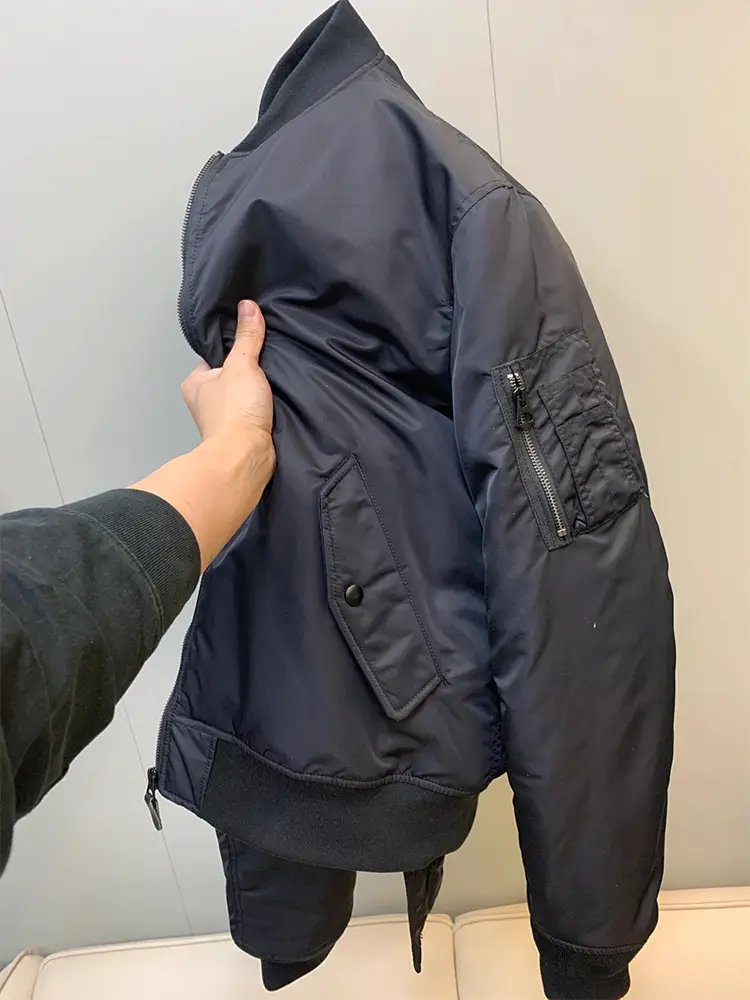 Black Ma1 Pilot Jacket Men's Spring and Autumn American Style Cleanfit Short Bomber Baseball Jacket