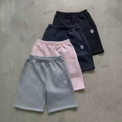 Cross border new sweatpants shorts S embroidery 2255 street youth plus velvet sweatpants hot selling