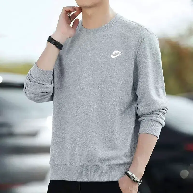Nike Nike Gray Sweatshirt Men's Autum New arrival Sports Long sleeves Men Basketball Uniform Casual Outwear Bv2667