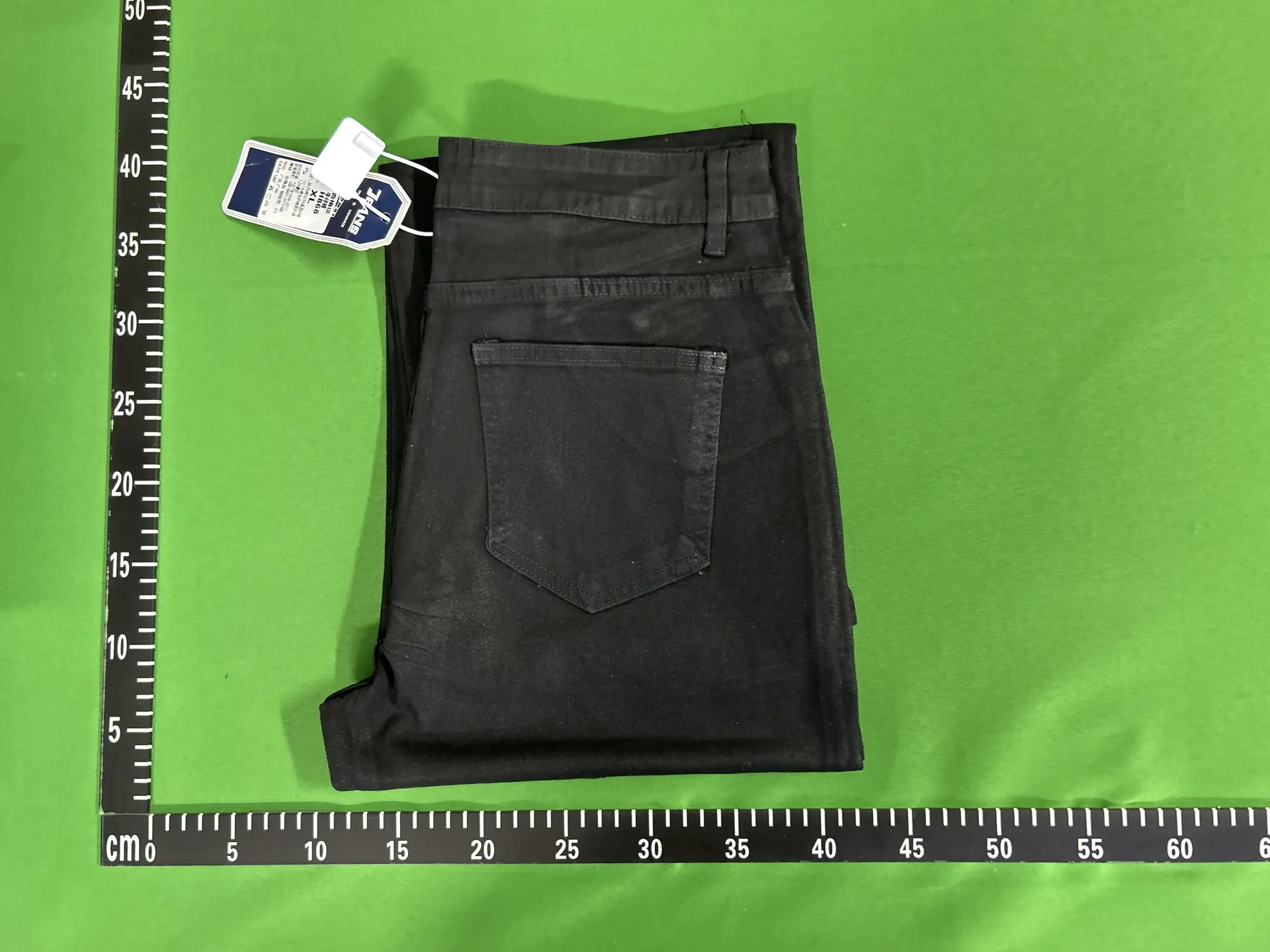 Ro Style Dark High Street Black Waxed Coated Silhouette Jeans Unisex Straight American Neutral Long Pants Trendy