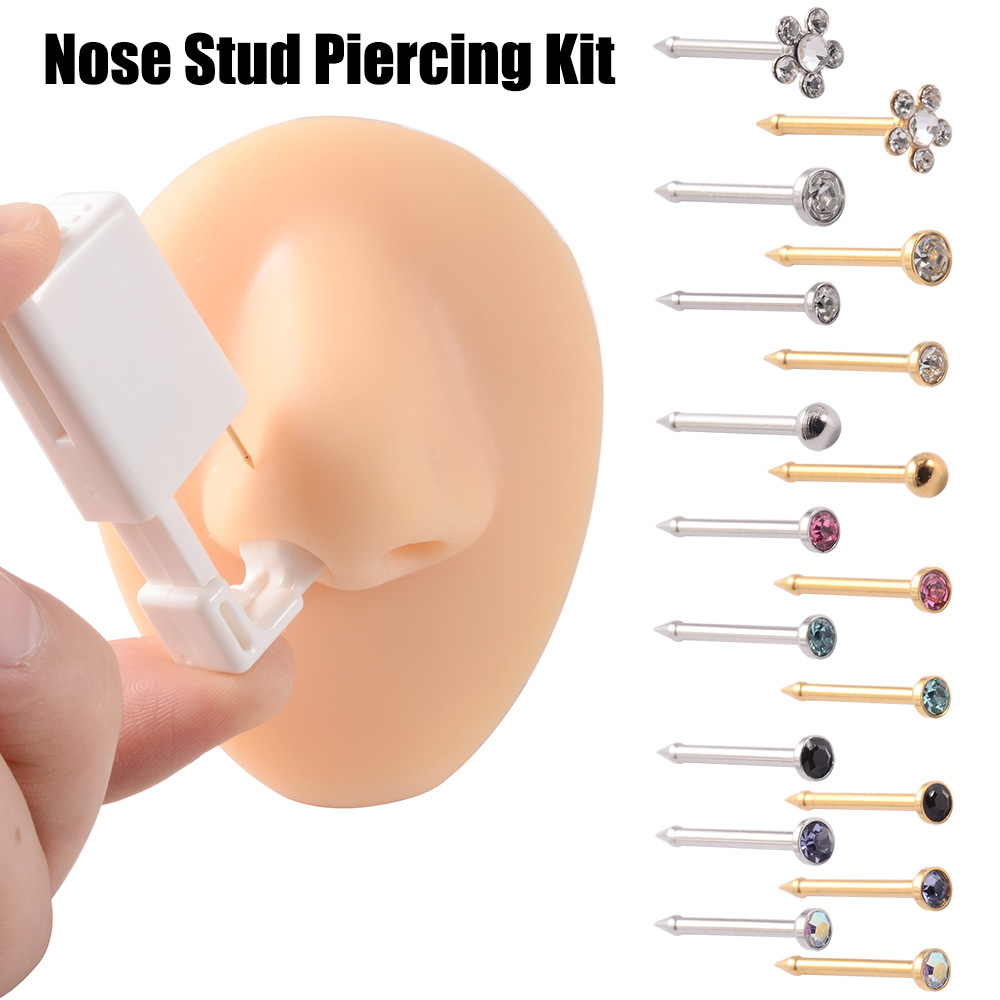Disposable low pain nose nail device nasal nail gun piercing device sterile puncture tool 316L stainless steel nose nail