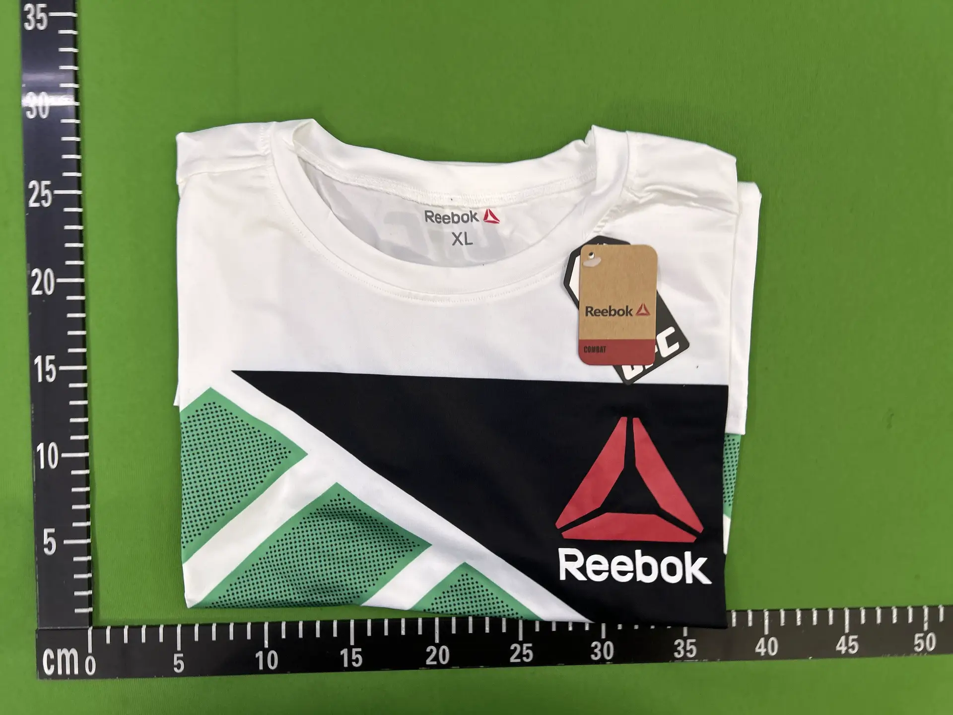 Reebok Men's Combat T-Shirt White Green Black XL