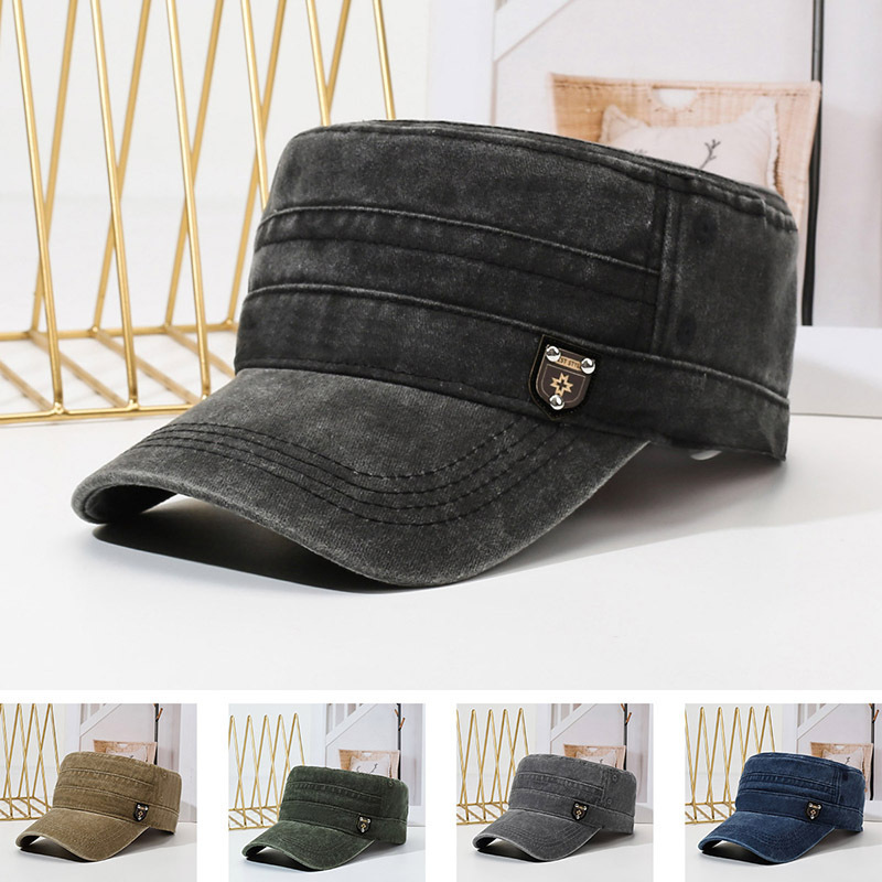 Foreign Trade Washed European and American Style Casual Baseball Cap, Faded Flat-Top Vintage Men's Cap, Exclusively for Cross-Border Trade